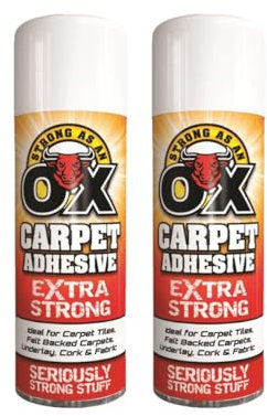 PNJB, Adhesive Spray, 500ml Adhesive Glue Spray for Multi-Purpose Craft Carpet Foam Fabric Can, Strong as An Ox Carpet Adhesive Extra Strong, (2 Pcs)