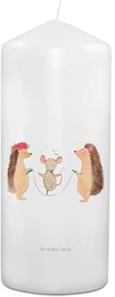 Mr. & Mrs. Panda 19 x 8 cm Kerze Igel Seilhüpfen - Geschenk, Geschenkidee Kerze, Geburtstagskerze, Geschenk Kerze, Kindergarten, lustige Sprüche,