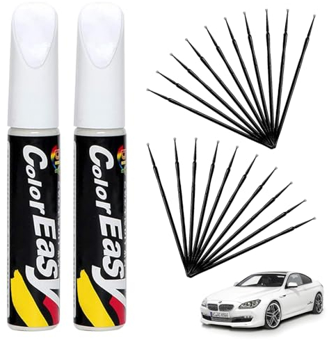 Lápiz de Retoque,Pintura Retocar Arañazos Coche,Pluma Retoque del Coche,Bolígrafo Reparador Arañazos Coche,Rotulador Arañazos Coche,Reparación Arañazos Coche (Blancos 2pcs + hisopos de algodón 20pcs)