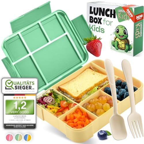 LUNCH HERO® Brotdose Kinder mit Fächern - Auslaufsichere Lunchbox Kinder - Jausenbox Kinder, Bento Box Kinder ideal für Schule & Kindergarten - BPA freie Kinder Brotdose mit Fächern