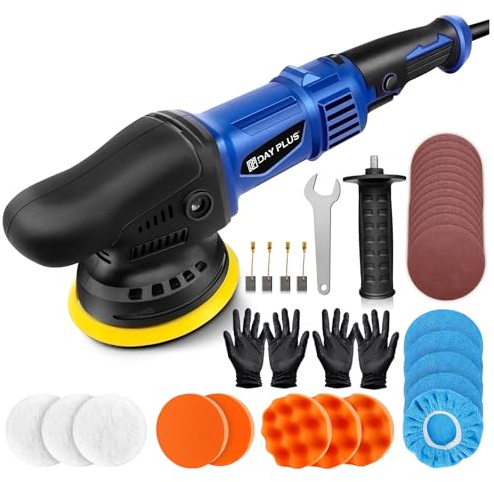 HSHa 12mm-980W Exzenter Poliermaschine, Auto Poliermaschine 6 variable Geschwindigkeiten, Orbital Poliermaschine für Autos, Boote