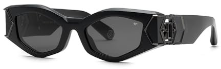 Philipp Plein Damen Spp136m Sonnenbrille, Schwarz (Shiny Black), 50