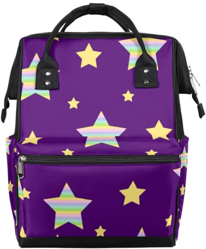 Tavisto Bunte Sternen-Wickeltasche, Rucksack, multifunktional, wasserdicht, für Mütter, Väter, tragbar, große Kapazität, Wickeltasche mit Kinderwagengurten für Reiseutensilien