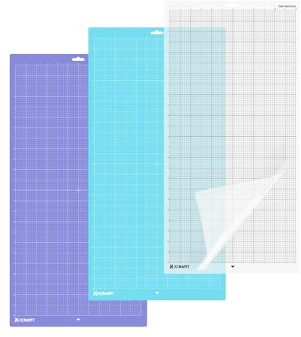 XINART Vielzahl Schneidematte 12x24 für Silhouette Cameo 4/3/2/1, (Standardgriff x1, Lightgriff x1, Stronggriff x1) Klebende Cricket Vinyl 30,5x61 cm Ersatzmatten für Silhouette Cameo