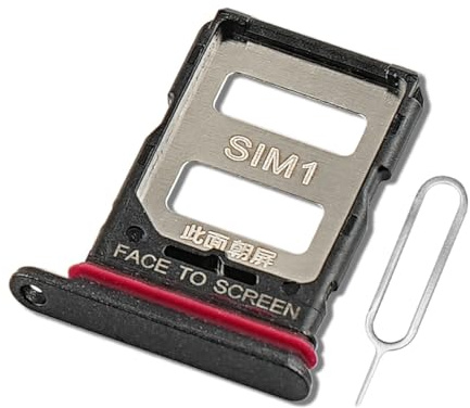 Eonpam Dual SIM Karte Rahmen für Xiaomi 13T/13T Pro Card Tray SIM Kartenhalter Slot Schlitten Halter + SIM Pin(Schwarz)