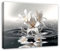 Bilder Blumen Abstrakt Magnolie Grau 60x40 cm - Modern Leinwandbild Groß Wohnzimmer Schlafzimmer Küche Büro Wandbild Wandbilder Desing Wand Bild auf Leinwand Moderne Kunstdruck Wanddeko