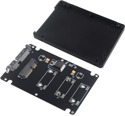 HALJIA mSATA to SATA III Converter Adapter mSATA Mini PCIE SSD to 2.5 inch SATA 3 Hard Drive Adapter Board Card with 7mm Enclosure Case for Desktop or Laptop