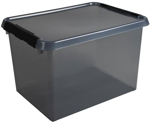 Sunware 88001920 - Aufbewahrungsbox the comfort-line 22 L, grau transparent, Ordnungsbox mit Deckel