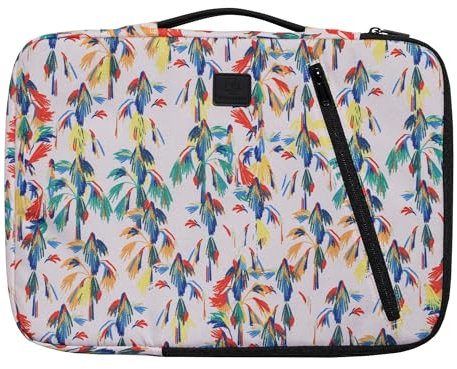 Exacompta - Réf. 17312E - 1 Housse ordinateur compatible avec PC de 15-16 pouces - poignée rétractable - petite poche à l'avant - fermeture zippée sur 2 côtés - en tissu recyclé - Africa