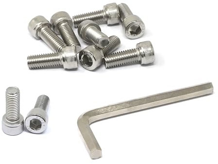 iexcell 10 pezzi M10 x 25 mm passo filettatura 1,5 mm in acciaio inox 304 esagonale viti a testa cilindrica kit bulloni