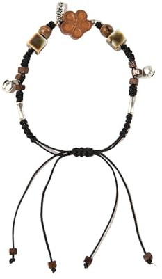 FDEETY Bracelet Tressé Fleur Trèfle Ajustable Cordon Artisanal Perles Bois Naturel Charme Bohème Bijou Minimaliste Ethnique