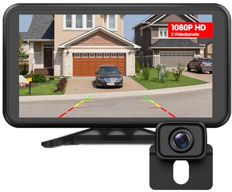 AUTO-VOX Rückfahrkamera Kabellos: 4.8 Zoll Bildschirm, HD 1080P Nachtsicht, IP69K Wasserdicht, Einfache Montage, Rückfahrkamera für Auto, LKW, Wohnmobil, Stabiles Signal, Kein Sichtverlust-AW11