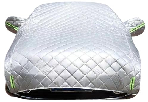 AMGASMG Halbe Autoabdeckung für Nissan Note 2012-2018 - Wasserdicht Auto Halbgarage - Auto Abdeckplane für Winter Sommer - Outdoor Autoplane Schutzhülle UV-Schutz Schneeschutz,B
