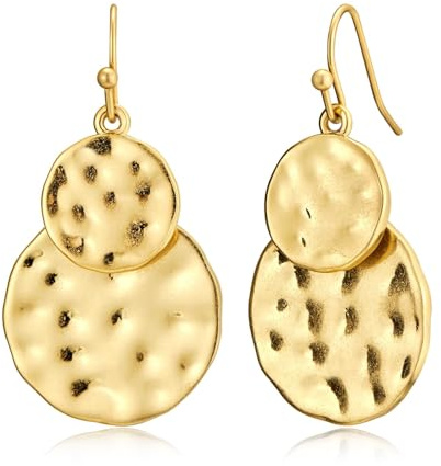 HolidayQbee Gold Drop Earrings for Women – Hypoallergenic, Non-Fading, Statement Earrings with Unique Round Design, Elegant Gift for Her, Ideal for Special Occasions & Everyday Wear