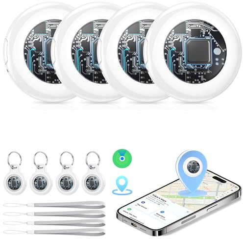Tukio Air Tags Traceur Lot de 4 (iOS Uniquement) avec l’app Localiser Apple
