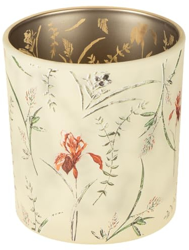 Deko Windlicht mit Blumenmotiv aus Glas für stilvolle Wohnakzente, 4 Stück
