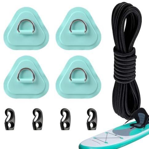 Dybnuhoc Paddelboard-Reparaturset, 4-teilig, strapazierfähig, wasserdicht, Paddelboard, D-Ring-Patch-Set, für Kanu, Surfbrett, Outdoor, Reisen, Marine, Wartung, Reparatur