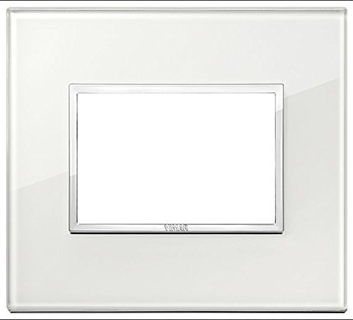 Vimar Serie Eikon Evo – Placca 3 moduli vetro Serie Eikon Bianco.Diamante