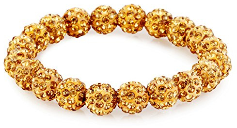 Morella Damen Armband Perlen mit Zirkoniasteinen elastisch