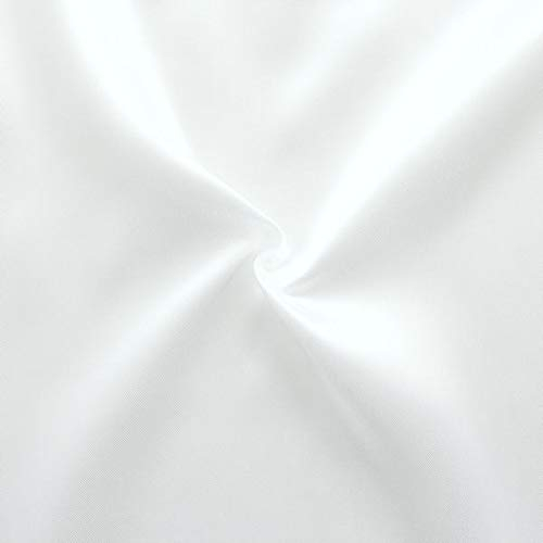 STOFFKONTOR Satin Modestoff Dekostoff - Stoff glänzend - Meterware, Farbe Weiss - zum Nähen von Bekleidung, Tischdekorationen, Homeaccessoires uvm.