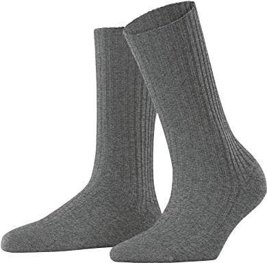 FALKE Women's Cosy Wool W SO Viscose Cashmere Plain 1 Pair Socks, Grey (Greymix 3399), 2.5-5