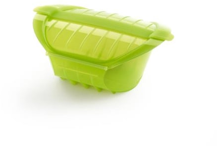 Lékué Estuche de Vapor Hondo con Bandeja 1,2 pers., silicona platino Verde, 0.5 l