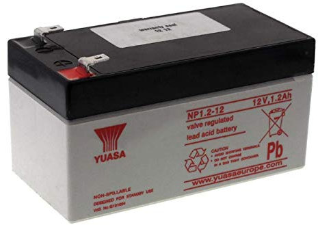 YUASA NP1.2–12 Batterie au plomb VDS, 12 V, plomb-acide