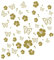 kleb-drauf | 19 Blüten, 19 Schmetterlinge und 42 Punkte | Gold - matt | Wandtattoo Wandaufkleber Wandsticker Aufkleber Sticker | Wohnzimmer Schlafzimmer Kinderzimmer Küche Bad | Deko Wände Glas Fenster Tür Fliese