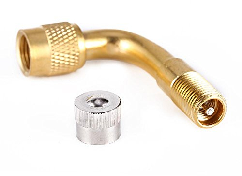 Keenso Auto Ventilverlängerung, 90 Grad Reifen Ventilverlängerung Messing Ventilverlängerung Adapter für Auto, LKW, Motorrad, Fahrrad, Roller