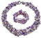 Bling Jewelry Ampio Chunky Viola Ametista Pietra Chip Dichiarazione Bib Collana Per Le Donne Collare Braccialetto Allungato Per Le Donne Set 18 Pollici