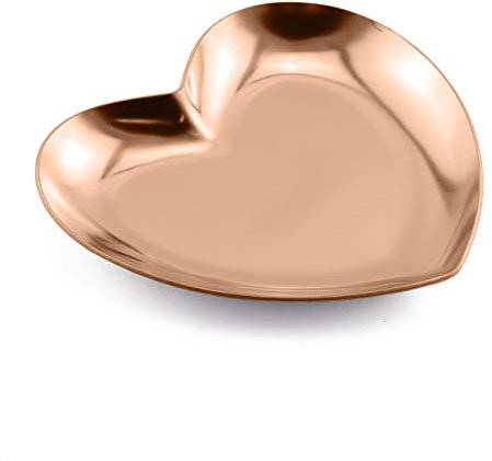 JCBIZ 1 pezzo oro rosa lussuoso vassoio di immagazzinaggio del metallo a forma di cuore vassoio di esposizione dei gioielli decorazione della casa piatto da portata mestiere per l'organizzatore della