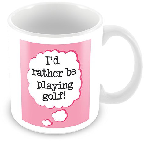 MUGGZ I'd Rather Be Playing Golf Customised Mug/Personalised Gift - Add Photo - Pink