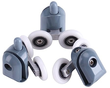 8PCS Shower Door Ball Bearing Single/Double Roller Assembly for Sliding Shower Doors(Double Wheel)