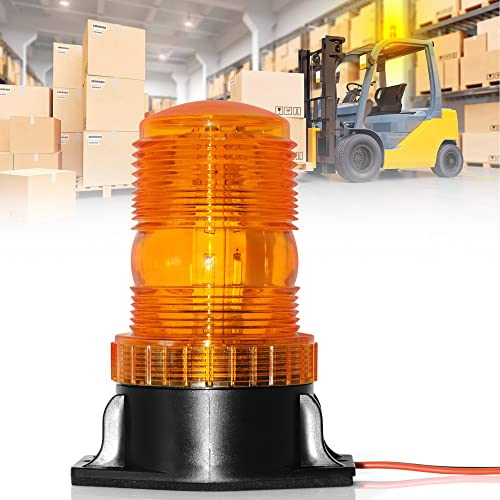 Dinfu LED Warnleuchteo orange,10-110V LED Gabelstaplerleuchte Gelb Rundumleuchte Orange LED Sicherheitswarnleuchte für Auto LKW Gabelstapler Traktor KFZ UTV SUV J-eep