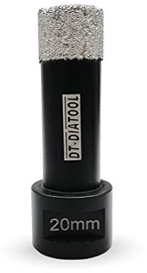 DT-DIATOOL Diamond Drill Bit 20mm Hole Saw for Dry Drilling Tile Porcelain Marble Ceramic Granite 75mm Length