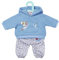 Dolly Moda Sport-Outfit mit blauem Kapuzenpulover mit grauer Hose für 36 cm große Puppen, 871331 Zapf Creation