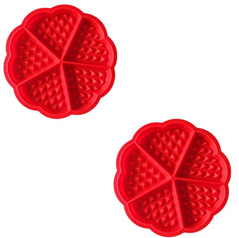 Asalinao Silikon Waffelform Waffel Backform Waffelformen Waffel Silikon Waffelform Silikonform Kuchenform Backform Herzform (2 STÜCK)
