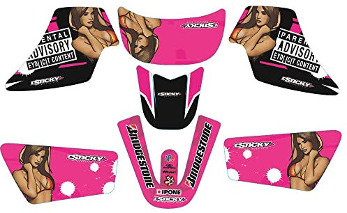 MXP Graphic PW50 Kinder-ATV-Aufkleber für Yamaha PW50, alle Jahre, Rosarot