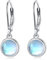 Mädchen Creolen Ohrringe 925 Sterling Silber Mondstein Klein Creolen für Damen Ohrringe Kreolen Neujahrs Geschenk für Mädchen