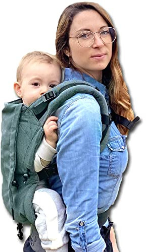 Regolo Baby Monkey Marsupio neonato ergonomico, porta bebe, Essential Verde, zaino porta bambino e neonato (2-48 mesi)