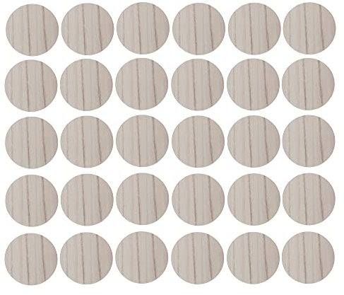 30x Cache vis adhésif autocollant diamètre 20mm bouchon trou meuble table chaise maison, bois chêne blanc