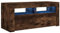 vidaXL TV Schrank mit LED-Leuchten Lowboard TV Möbel Tisch Board Sideboard Fernsehschrank Fernsehtisch HiFi-Schrank Räuchereiche 90x35x40cm