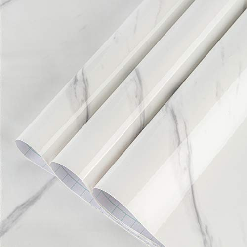 BAYYA Extra Wide Marble Granite Peel and Stick Wallpaper Ivory White