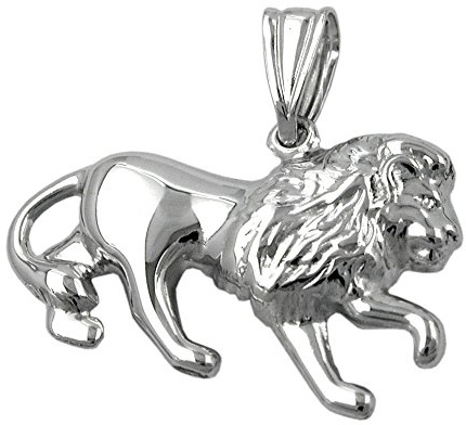 Anhänger Löwe aus echtem 925 Silber rhodiniert Silberanhänger Unisex