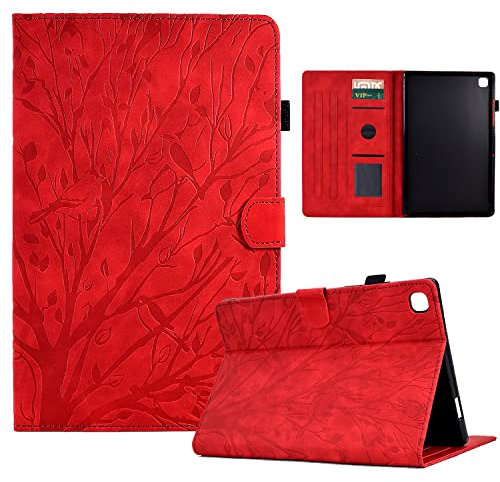 Bxithnr® Custodia per Samsung Galaxy Tab S5e 10,5 2019 SM-T720/T725, [Slim Shell] Sottile Leggero Cover Guscio Protettivo in Pelle PU con Auto Sonno/Sveglia Funzione e Slot per Scheda - Rosso