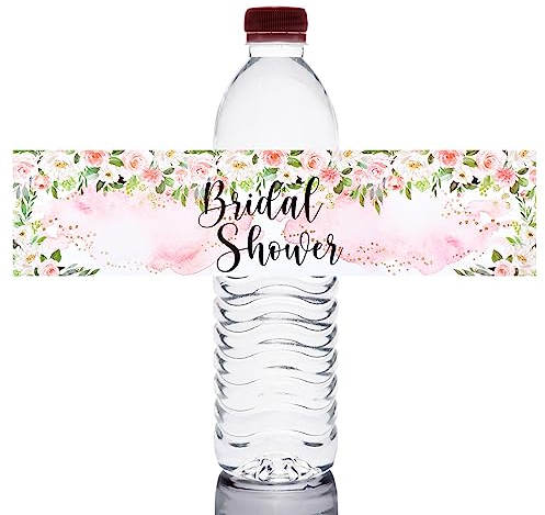URROMA 50 etichette adesive per bottiglie di acqua per matrimonio, matrimonio, matrimonio, matrimonio, matrimonio, sposa, bottiglia d'acqua, fiori rosa, addio al nubilato, etichette per bottiglie