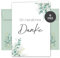 45 Dankeskarten inkl. Umschläge für Hochzeit, Standesamt, Geburtstag, Baby, Kommunion, Jugendweihe, Taufe | Karte Danke | Klappkarte DIN A6 (Eucalyptus 45 Stück)