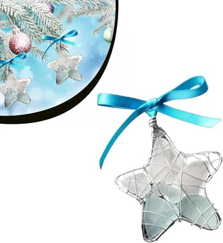 EXQST Meer Glas Stern Geschenke Meer Glas Kristall Dekorationen Strand Party Silber Weihnachten Stern Geschenke für Ocean Lovers