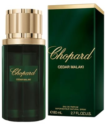 Chopard Cedar Malaki 80 ml – Eau de Parfum für Männer – Holzig-aromatisches Duft – Majestätische Noten von Zeder, Grapefruit, Patchouli und Tonkabohne – Schwarzer Glasflakon