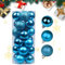 Weihnachtskugeln Christbaumkugeln 24 Stück Ø 6cm Kunststoff Glänzend Matt Glitzer Christbaumschmuck Anhänger Weihnachtsbaumkugeln für Urlaub Hochzeit Party Dekoration Weihnachtsdeko (Seeblau)
